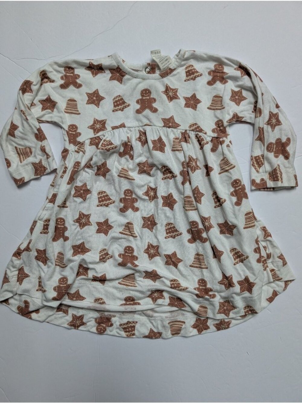 Kate Quinn Bamboo Gingerbread Cookies Dress 6-12 Months Christmas